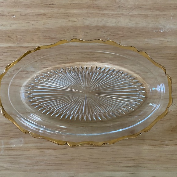Vintage Gold Trimmed Oval Dish - Picture 9 of 10